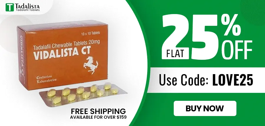 Buy Vidalista ct 20 mg online 25% off LOVE25