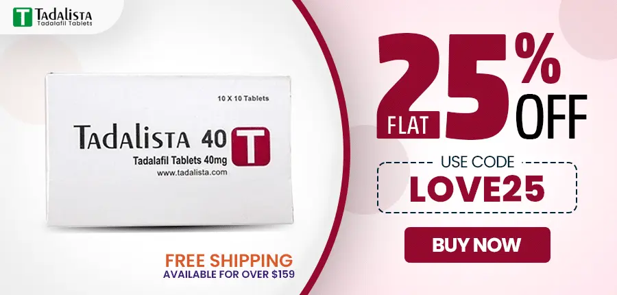 Buy Tadalista 40 mg Tadalafil Online Coupon Code LOVE25