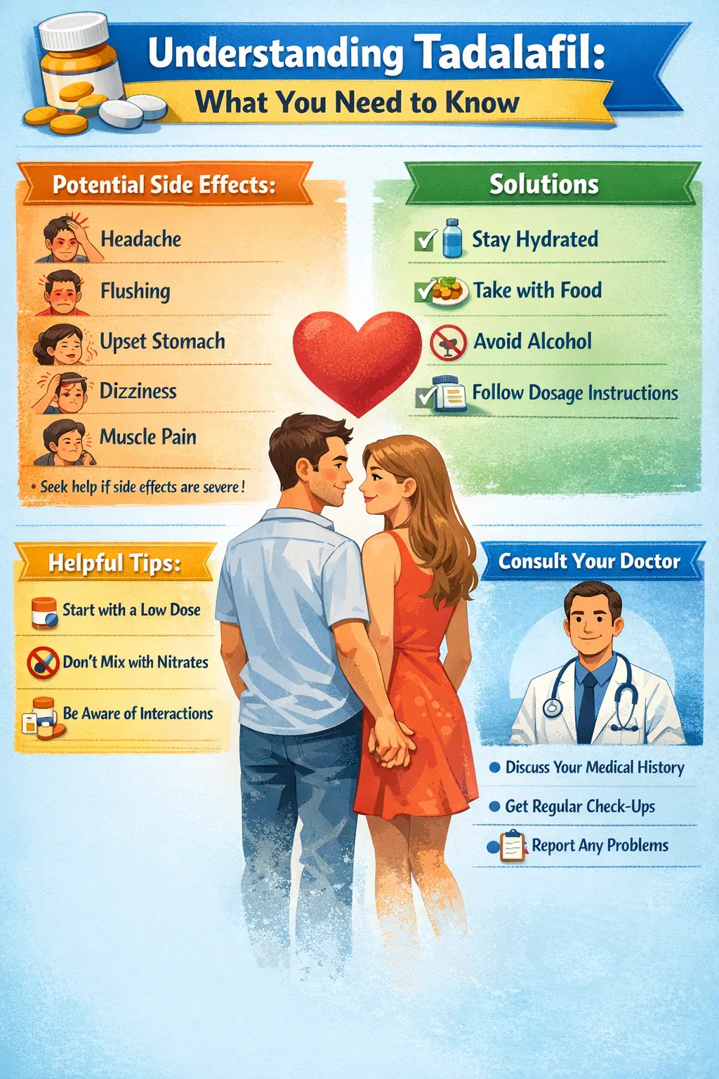Tadalafil side effects infographic